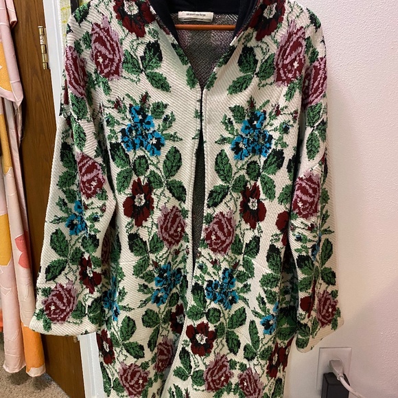 Aldomartins Floral Intarsia Sweater Coat Cardigan Estimate Medium - Picture 1 of 3